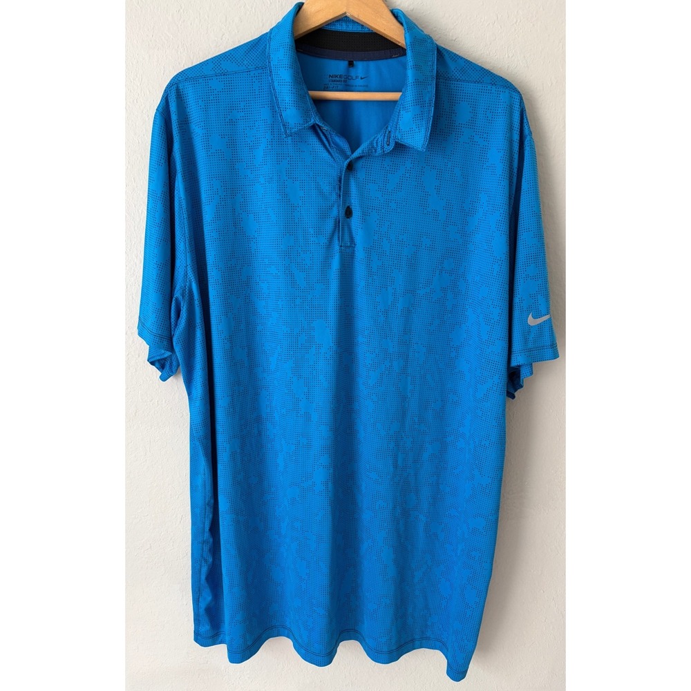 Nike Blue Dri-FIT Digital Camo Dot Golf Polo Shirt 2XL Performance 873112-406